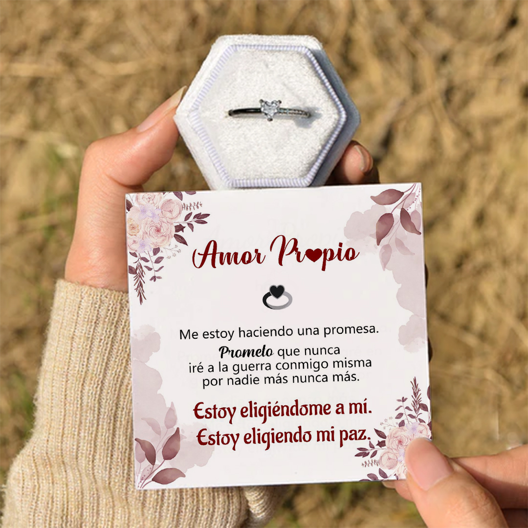 Anillo De Esmalte Blanco Estoy Eligiendo Mi Paz