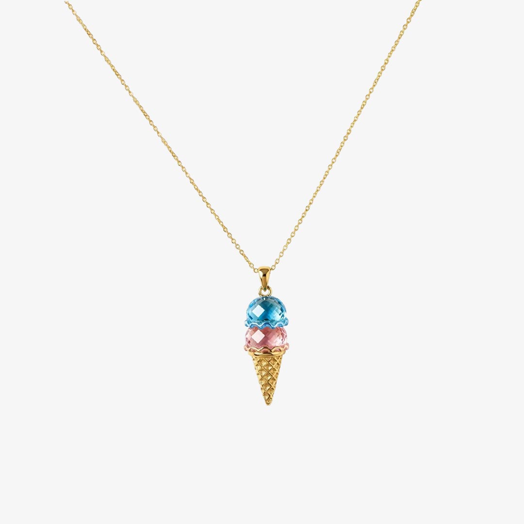 Collar de Piedras de Cumpleaños Personalizado - Amor: Helado Dulce