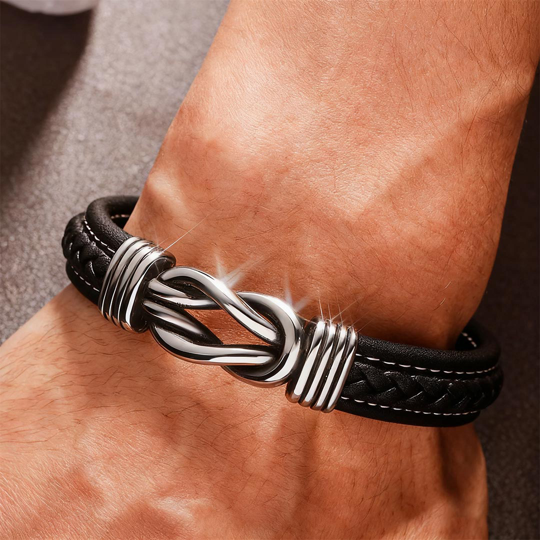 Para mi hombre – Pulsera entrelazada con mensaje “Te amo, siempre y para siempre”