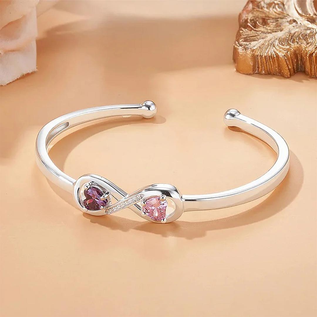 Pulsera Infinity de Abuela y Nieta con Piedras de Nacimiento Personalizadas