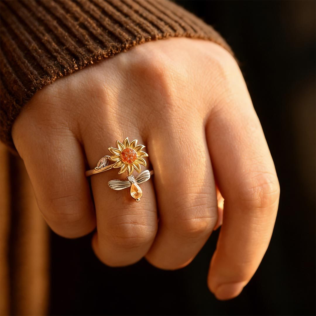 A mi hija Anillo Girasol Fidget