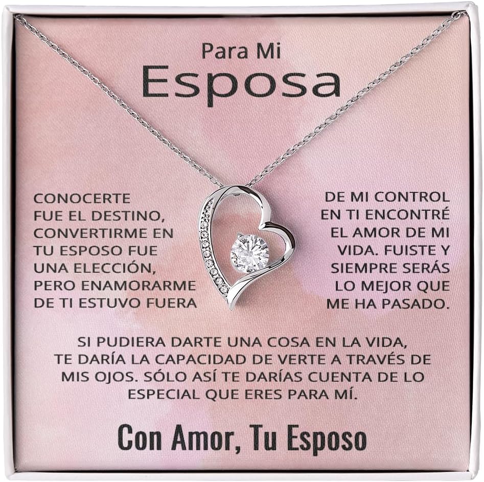 Para Mi Esposa-Amor Collar Pendiente 