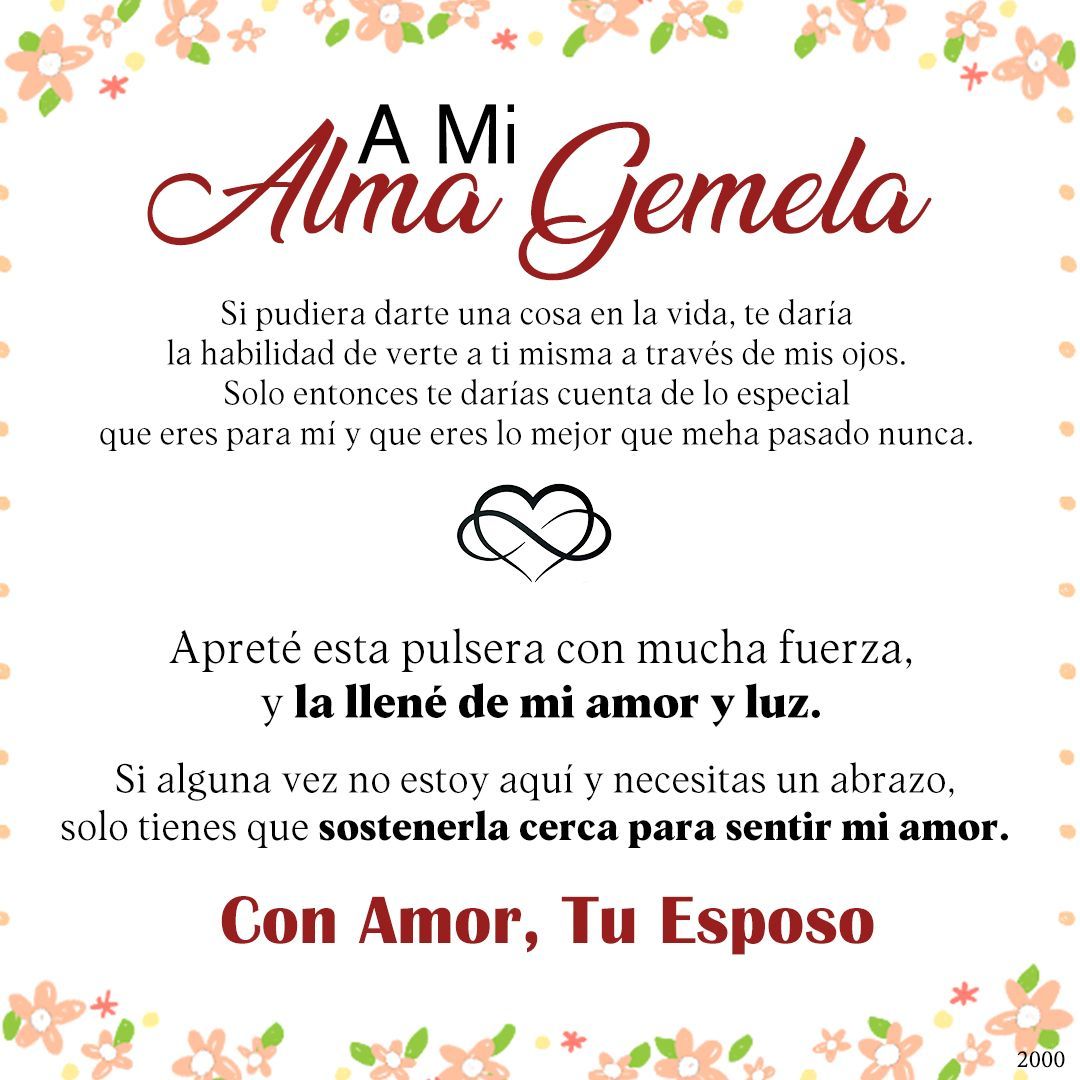 A Mi Alma Gemela – Pulsera de Amor Infinito | Siente Mi Amor
