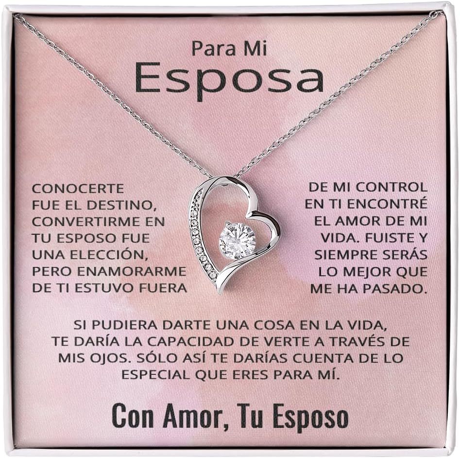 Para Mi Esposa-Amor Collar Pendiente 