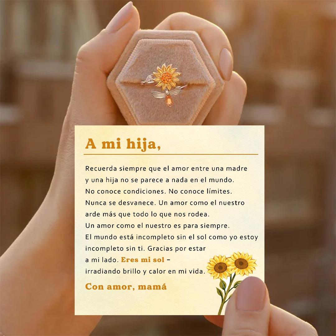 A mi hija Anillo Girasol Fidget