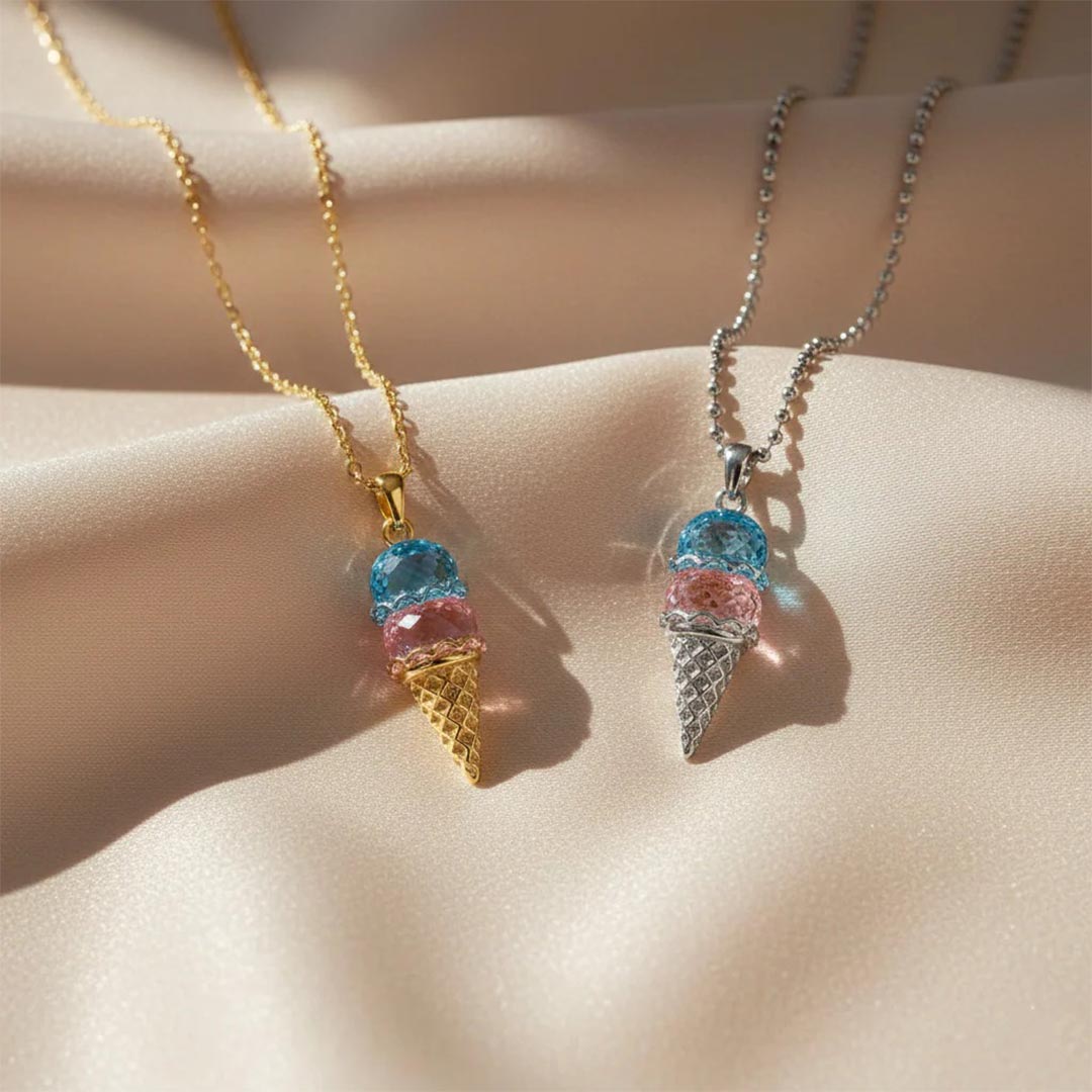 Collar de Piedras de Cumpleaños Personalizado - Amor: Helado Dulce