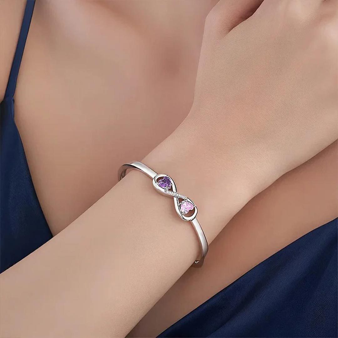 Pulsera Infinity de Abuela y Nieta con Piedras de Nacimiento Personalizadas