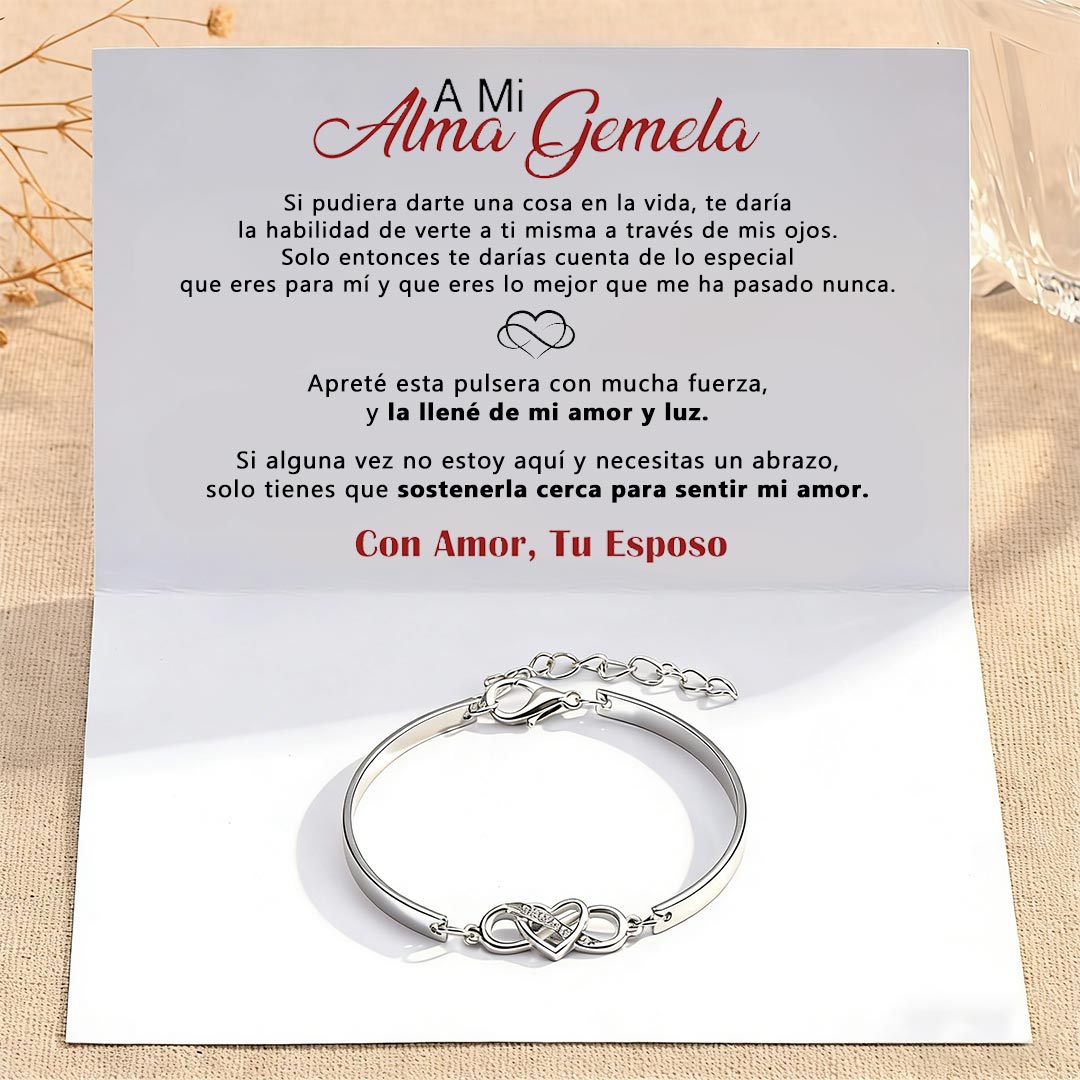 A mi alma gemela – Pulsera corazón infinito