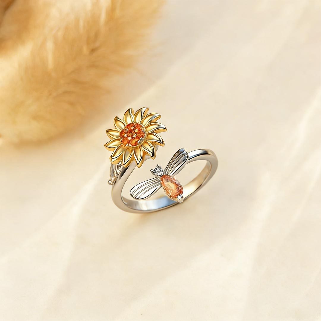 A mi hija Anillo Girasol Fidget