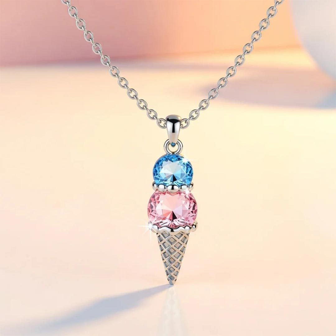 Collar de Piedras de Cumpleaños Personalizado - Amor: Helado Dulce