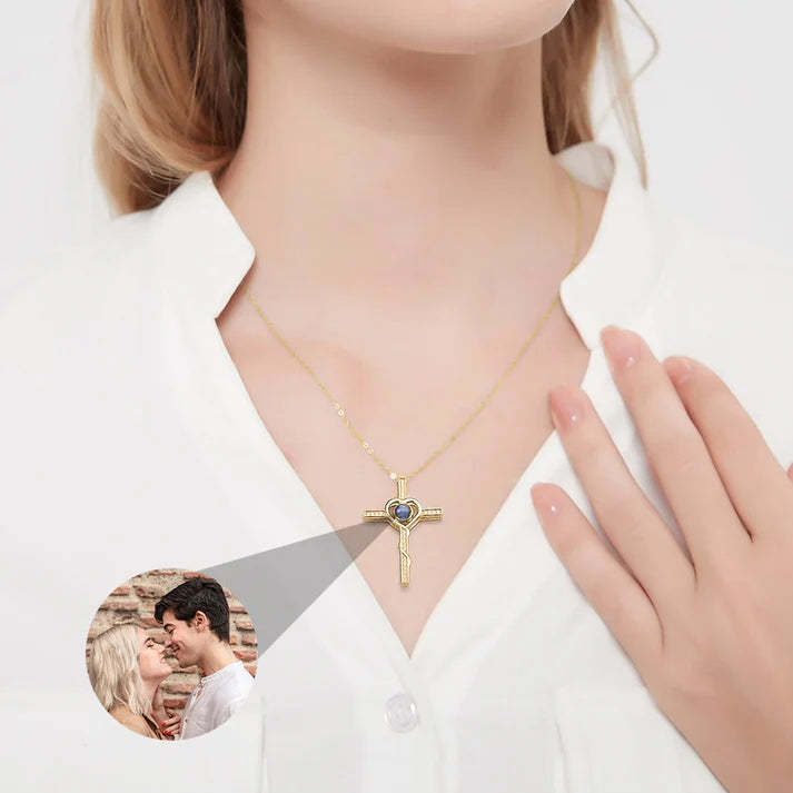 Collar Cruz de Jesús con Foto Personalizada