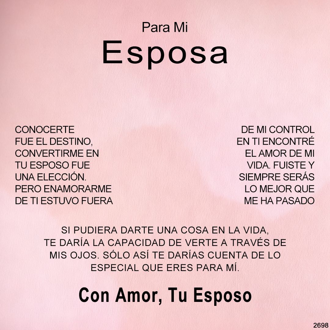 Para Mi Esposa-Amor Collar Pendiente 