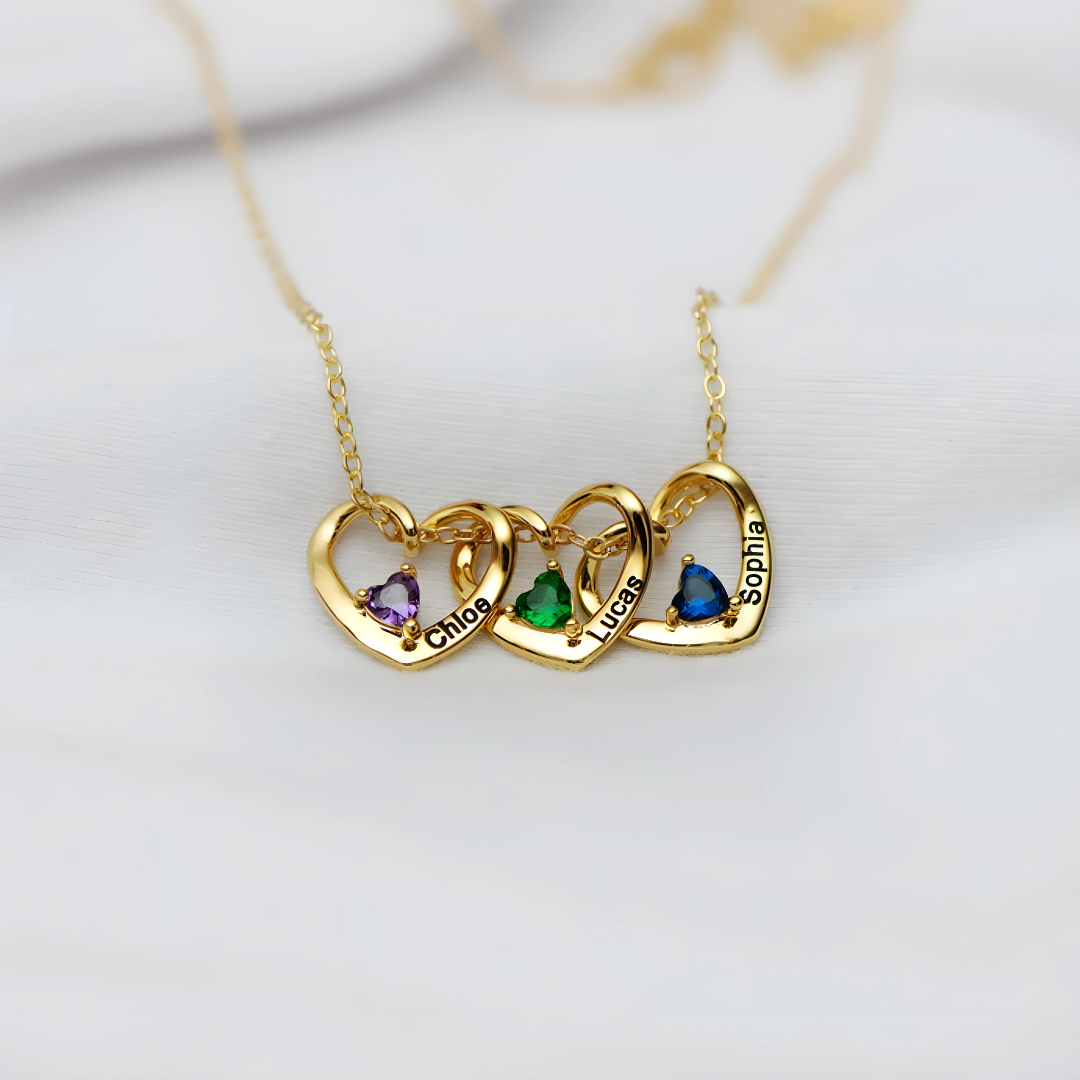 A mi Madre - Collar Corazones Entrelazados