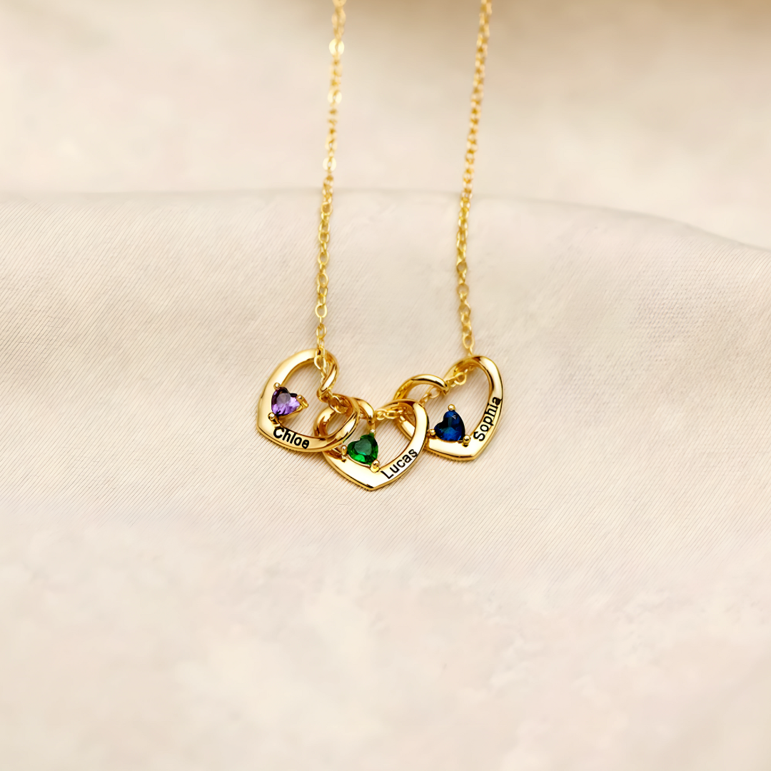 A mi Madre - Collar Corazones Entrelazados