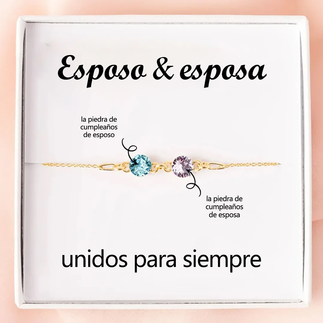 Por Amor - Pulsera de Piedras Natales para Pareja