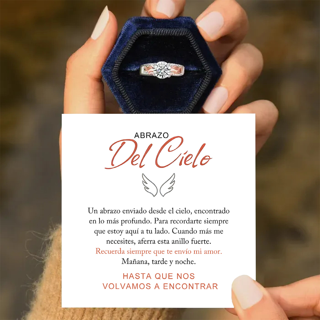 Anillo de círculo con alas personalizado
