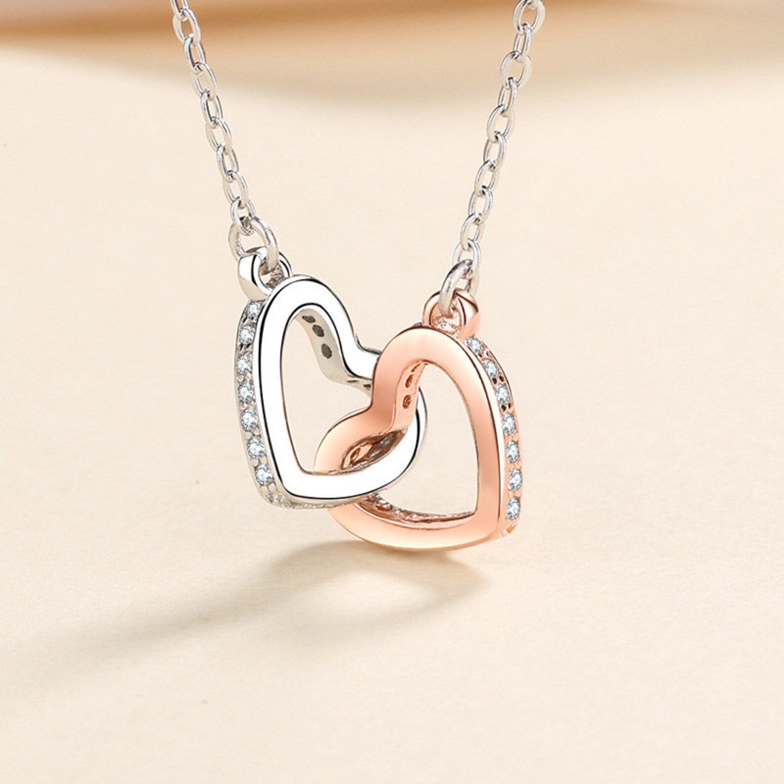 Collar De Corazones Dobles
