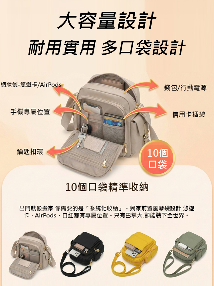 多隔層防水機能包