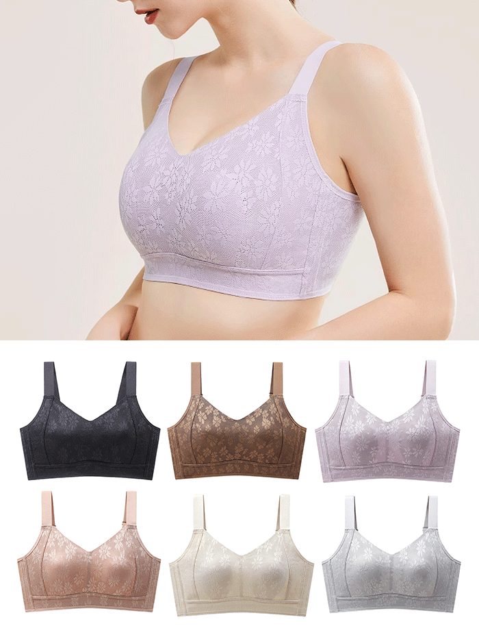 大胸顯小兔耳杯收副乳防下垂無痕透氣胸罩