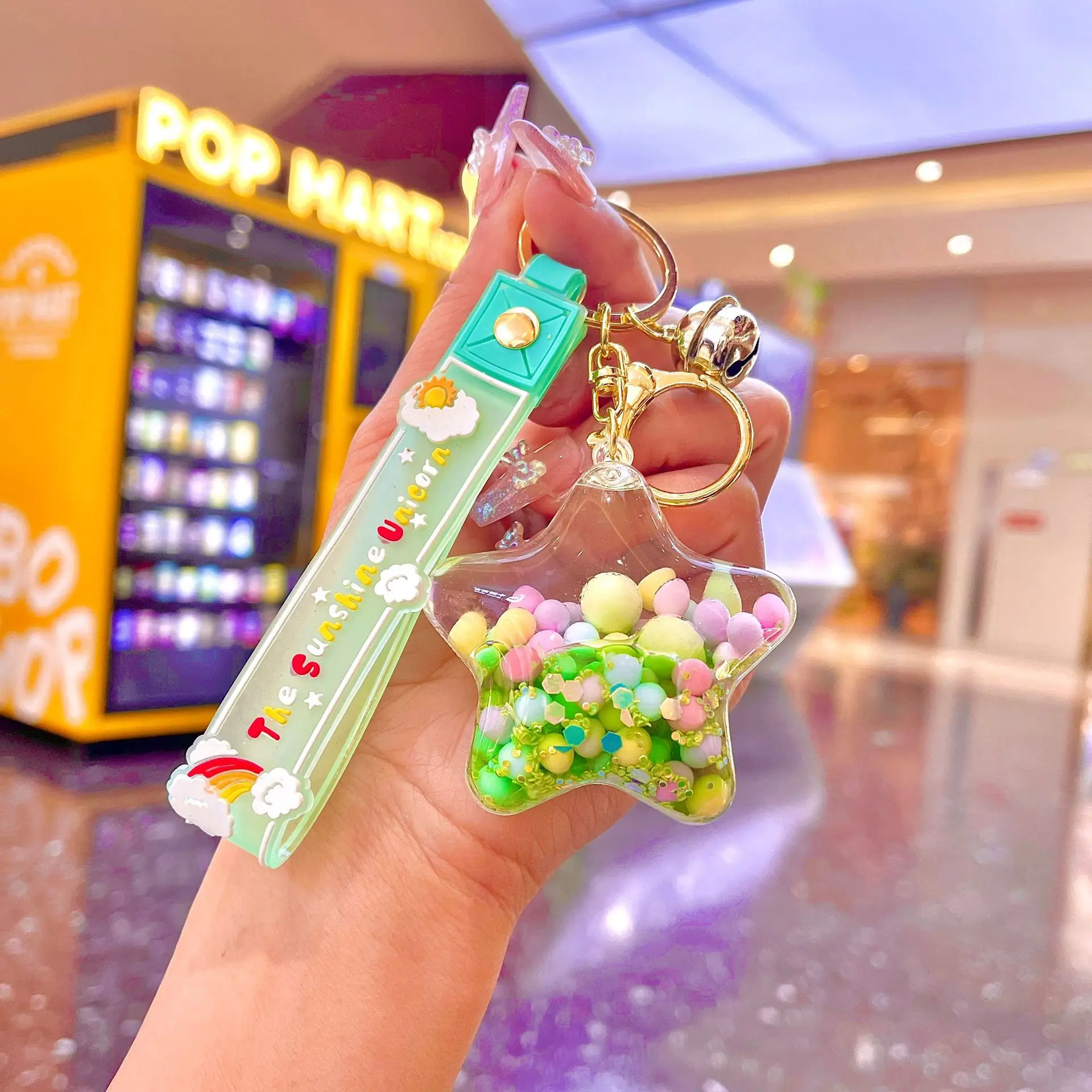 Acrylic Bagpack Pendant Car Key Ring Cute Liquid Lollipop Keychain