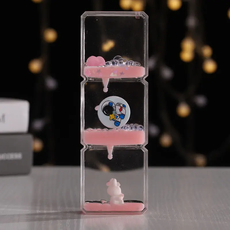 Acrylic Oil-Drop Hourglass Glass Sand Clock With Flow Timing 