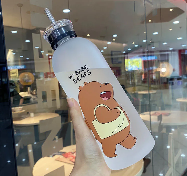  PC Straw Big Water Cup Cartoon 1000ml