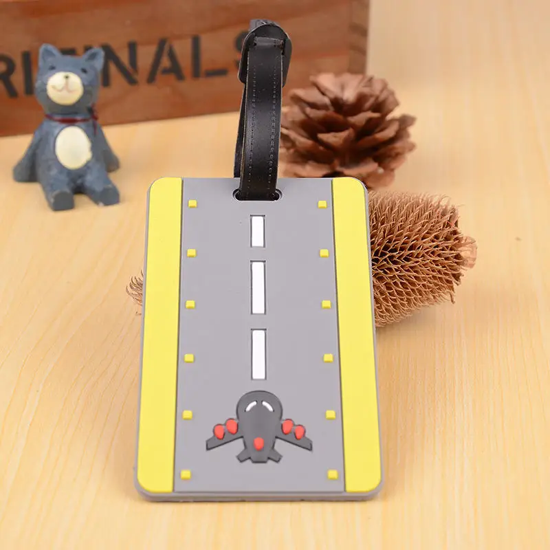 Cartoon Aircraft Card Sleeve PVC Soft Plastic Luggage Tag 
