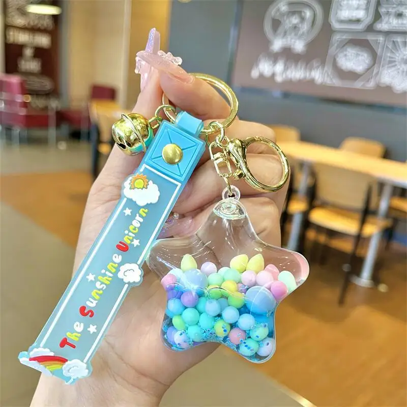 Acrylic Bagpack Pendant Car Key Ring Cute Liquid Lollipop Keychain