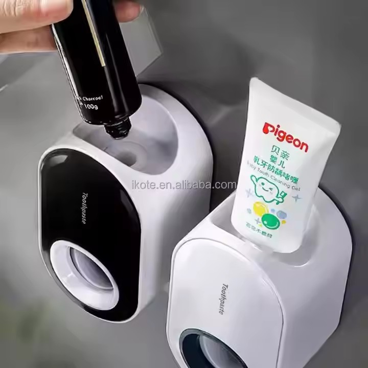 Wall-mounted Plastic Bathroom Accessories Sets Automatic Toothpaste Dispenser
