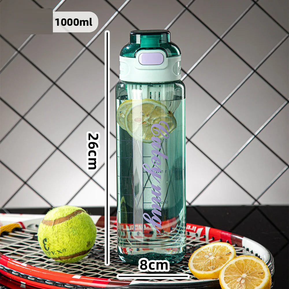 Wholesale Custom Logo Opening Button 800ml 1000ml Customized Pc Drinking Water Bottles Clear Sport Empty Plastic Water Bottle