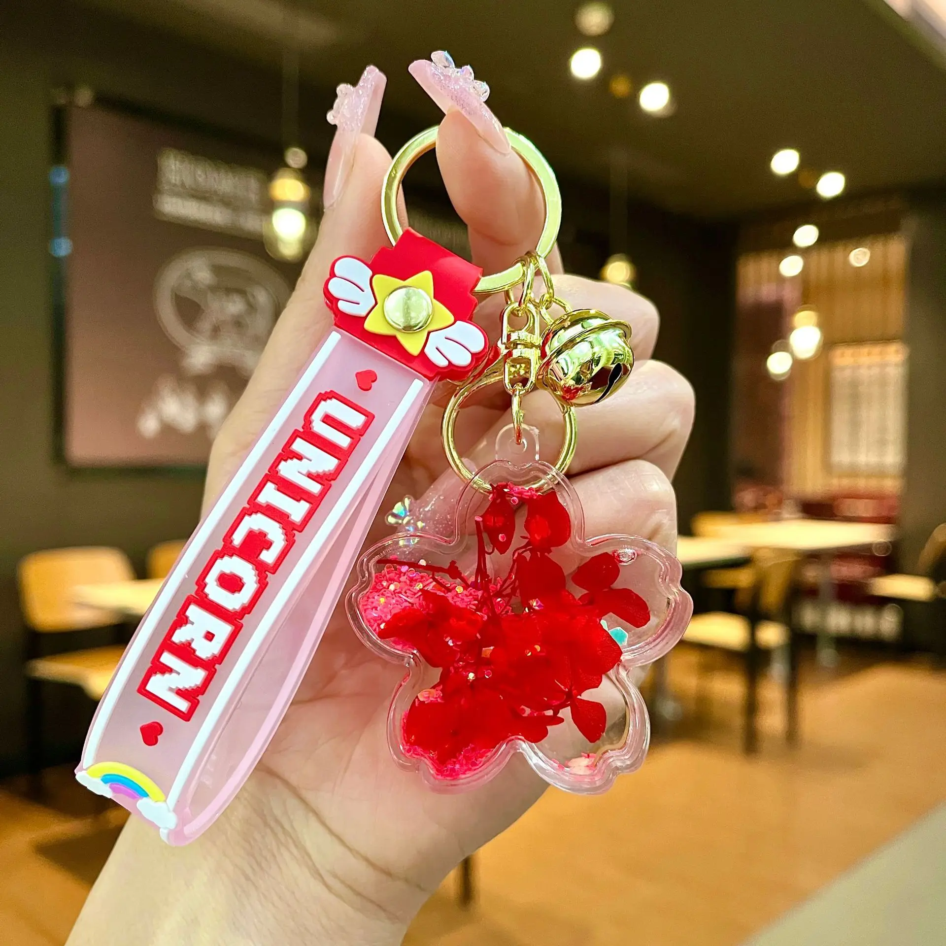 Acrylic Bagpack Pendant Car Key Ring Cute Liquid Lollipop Keychain
