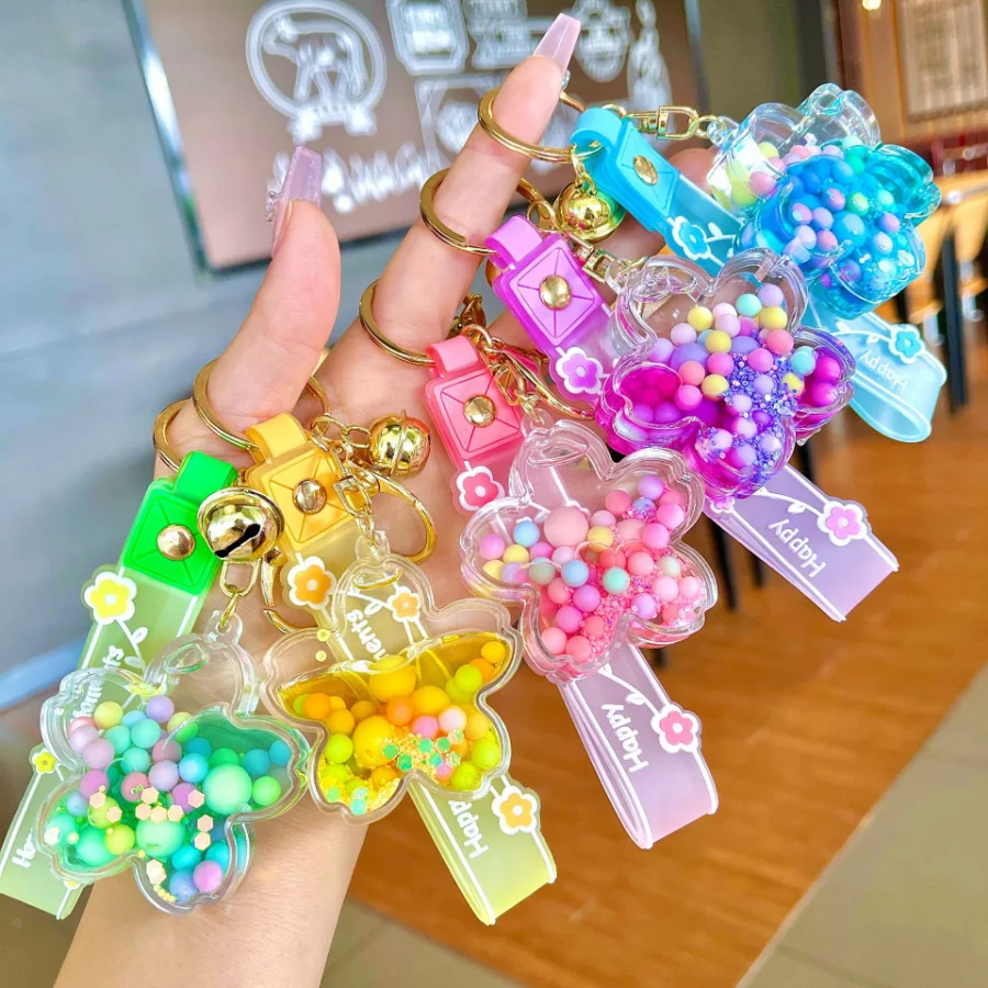 Acrylic Bagpack Pendant Car Key Ring Cute Liquid Lollipop Keychain