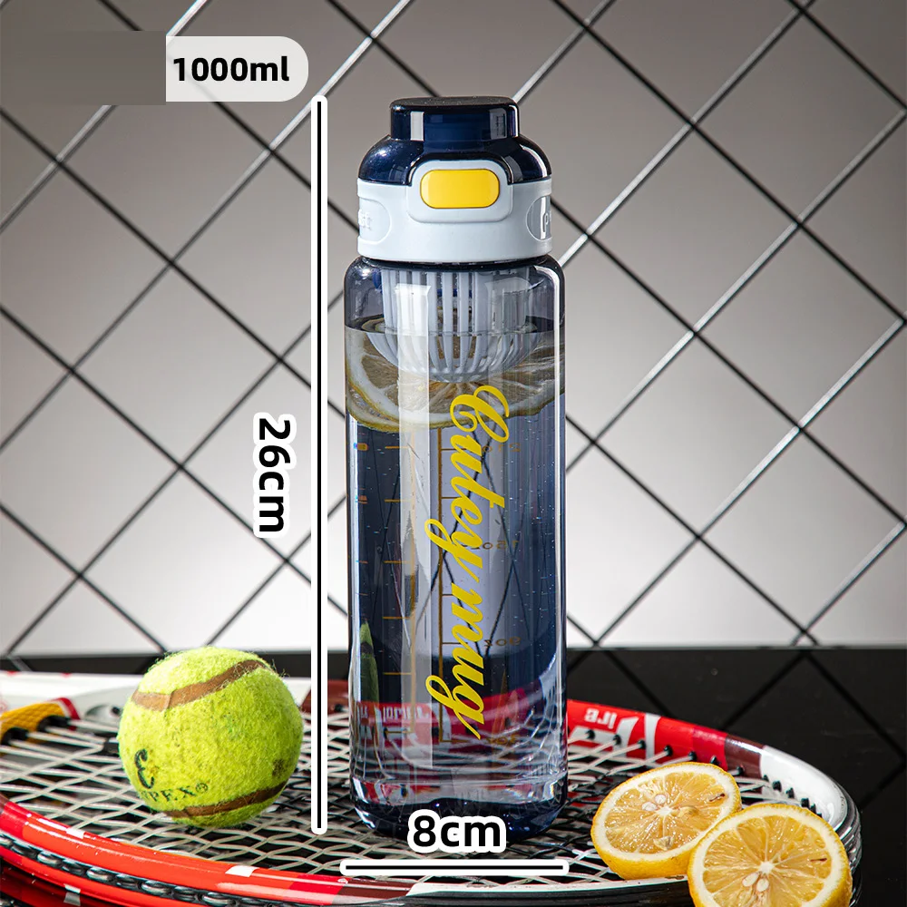 Wholesale Custom Logo Opening Button 800ml 1000ml Customized Pc Drinking Water Bottles Clear Sport Empty Plastic Water Bottle