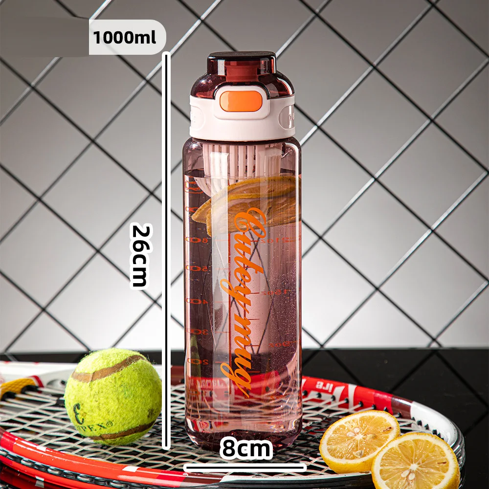 Wholesale Custom Logo Opening Button 800ml 1000ml Customized Pc Drinking Water Bottles Clear Sport Empty Plastic Water Bottle