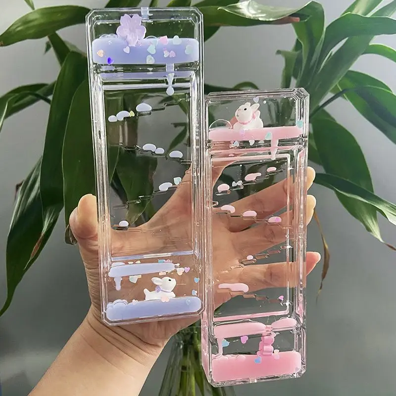 Acrylic Oil-Drop Hourglass Glass Sand Clock With Flow Timing 