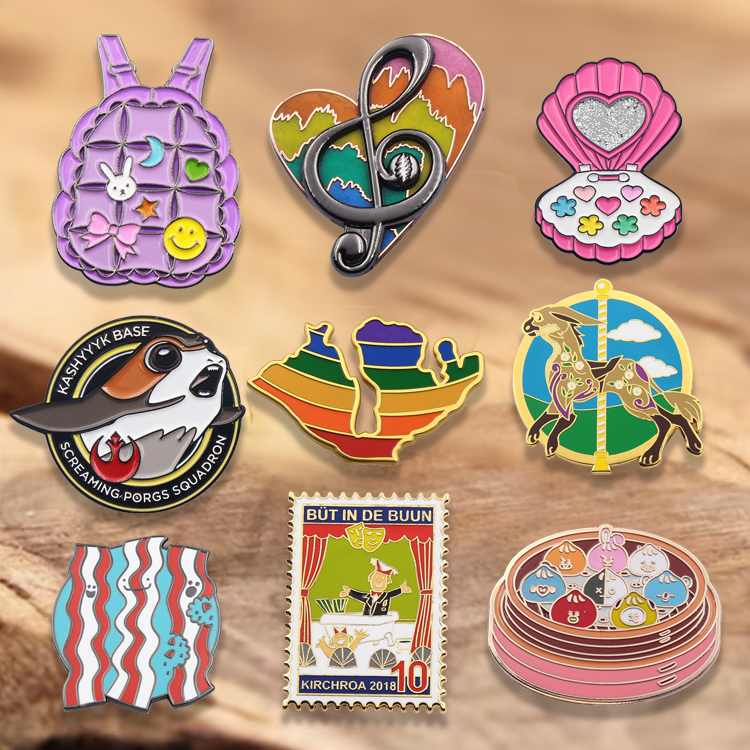 Metal Brooch  Enameled Lapel Pins 