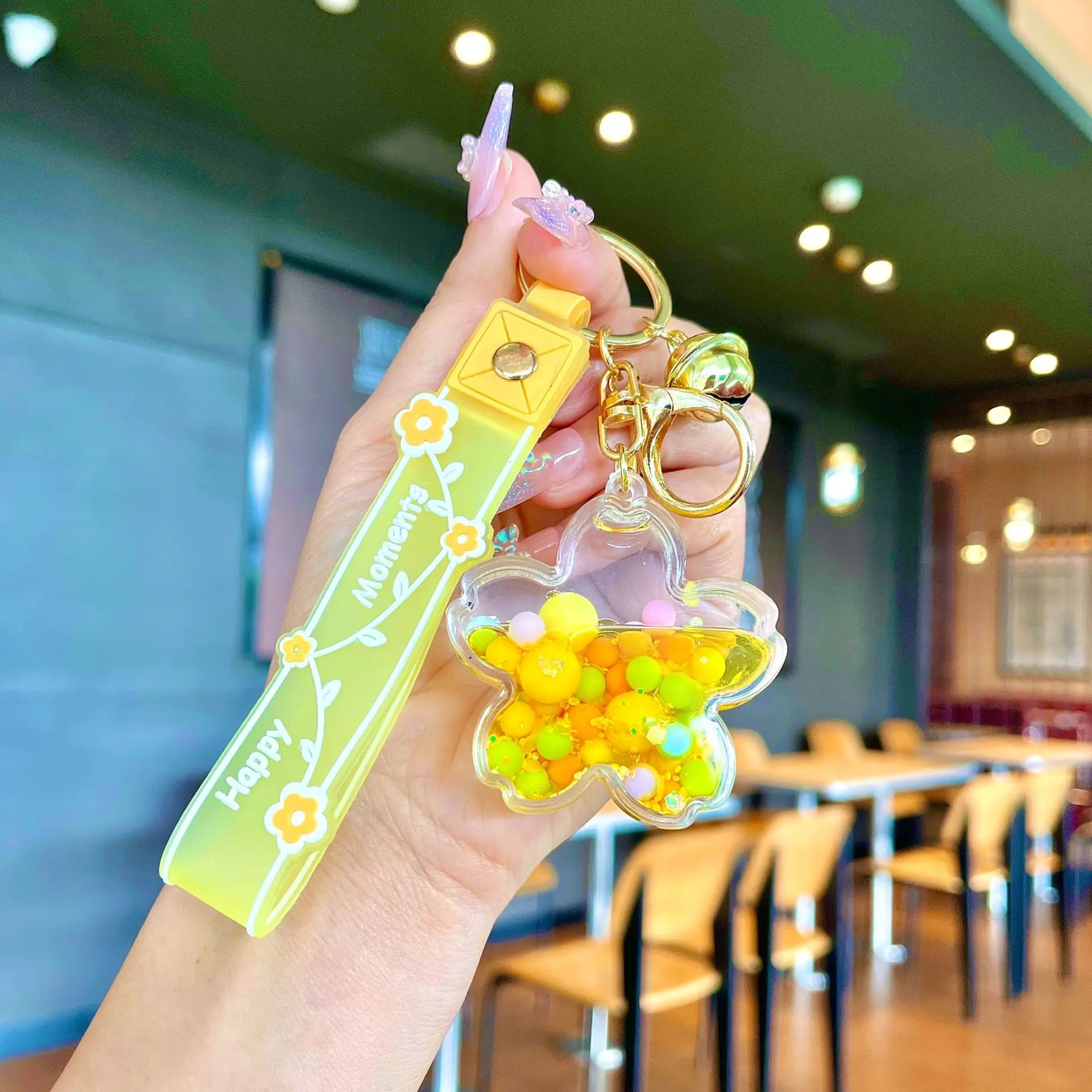 Acrylic Bagpack Pendant Car Key Ring Cute Liquid Lollipop Keychain