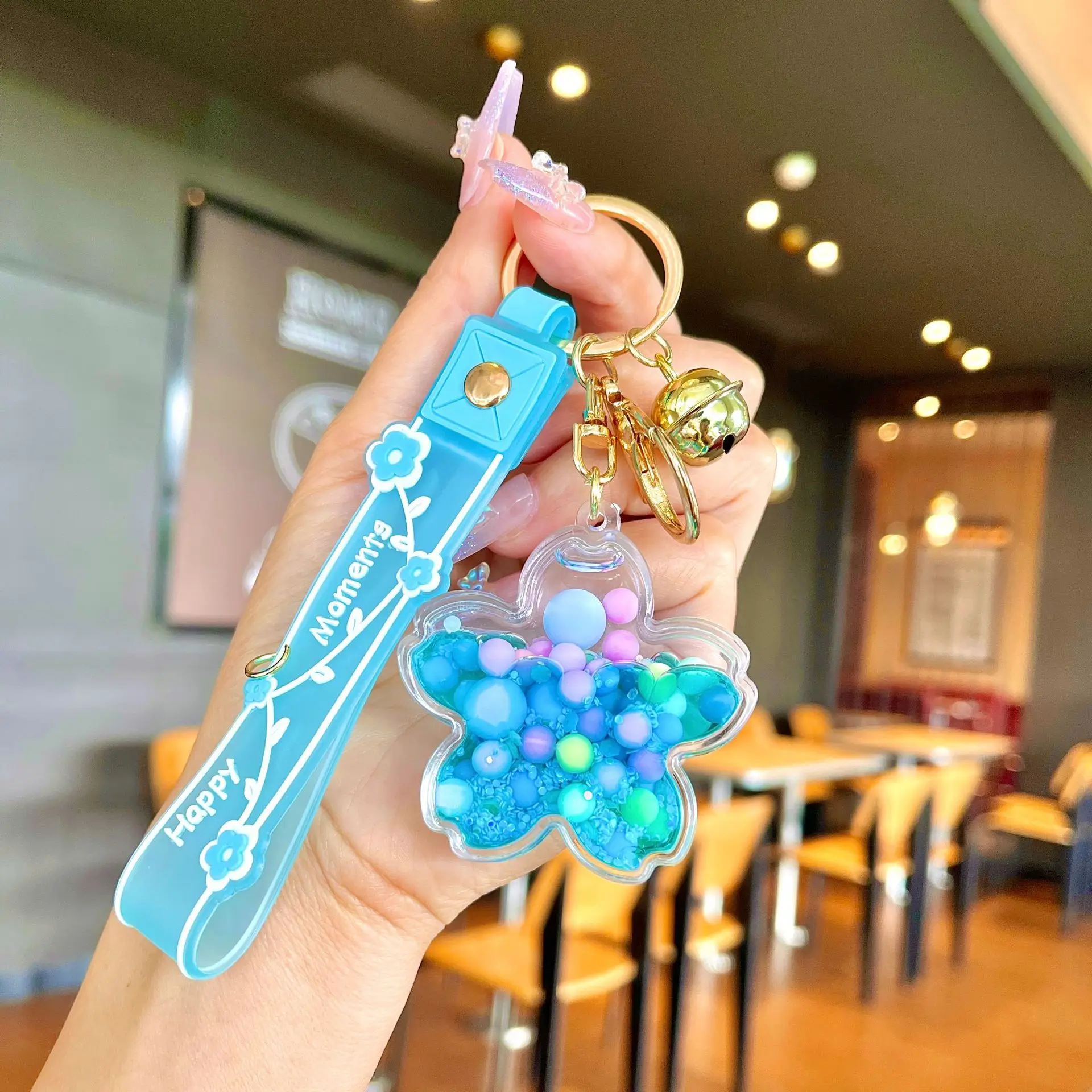 Acrylic Bagpack Pendant Car Key Ring Cute Liquid Lollipop Keychain