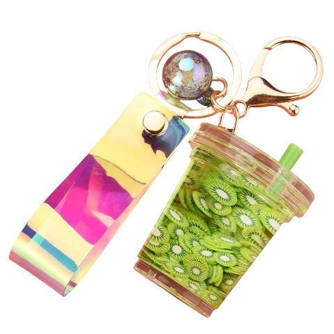 Acrylic  Fruit Liquid Keychain Charms Floating Bubble 