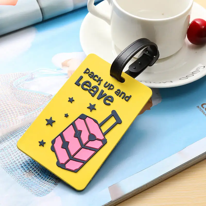 Cartoon Aircraft Card Sleeve PVC Soft Plastic Luggage Tag 