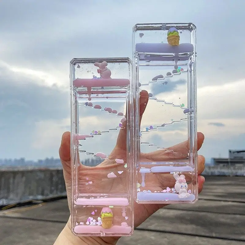Acrylic Oil-Drop Hourglass Glass Sand Clock With Flow Timing 