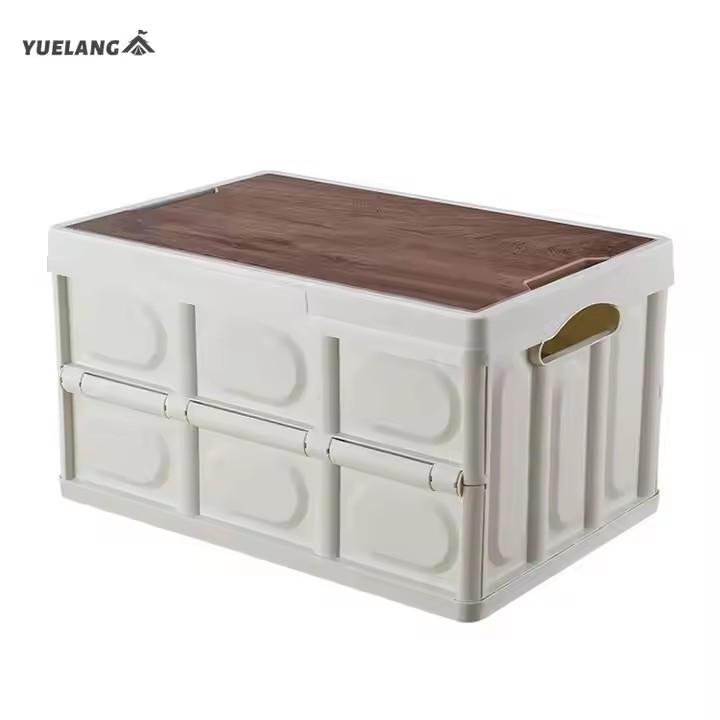 2022 High Quality Camping Storage Box Outdoor Foldable Storage Box with Lid 50L Plastic Boxes Storage