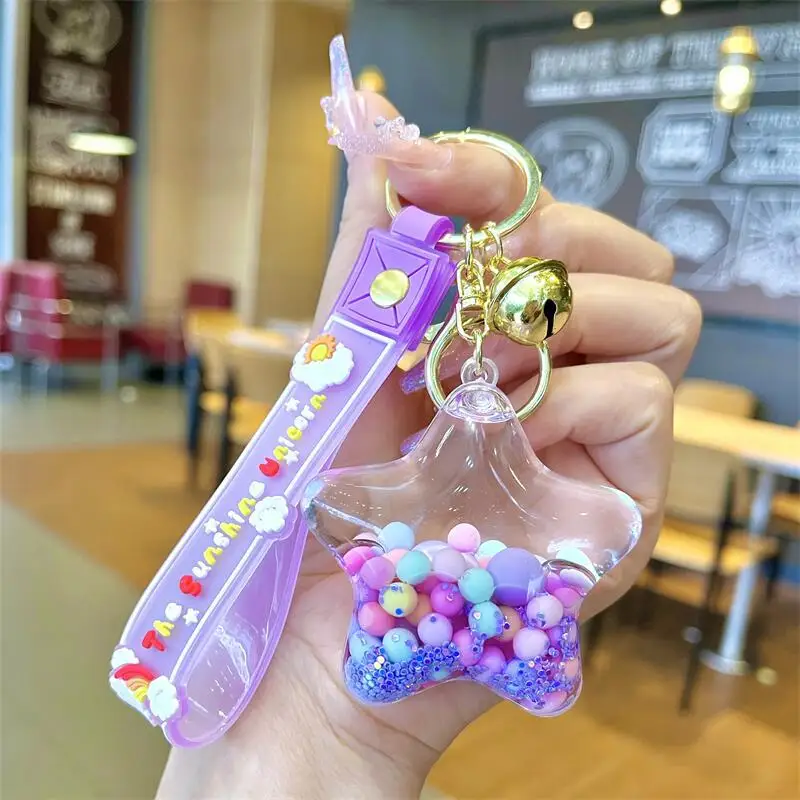 Acrylic Bagpack Pendant Car Key Ring Cute Liquid Lollipop Keychain