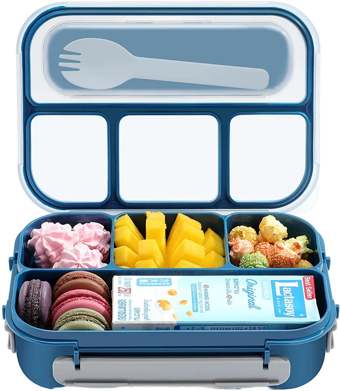 Modern Design 4-Compartment Large Plastic Lunch Box 
