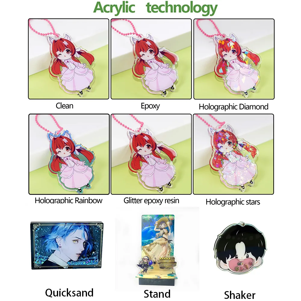 Acrylic  Epoxy Rainbow Charm Quicksand Custom Display Stand