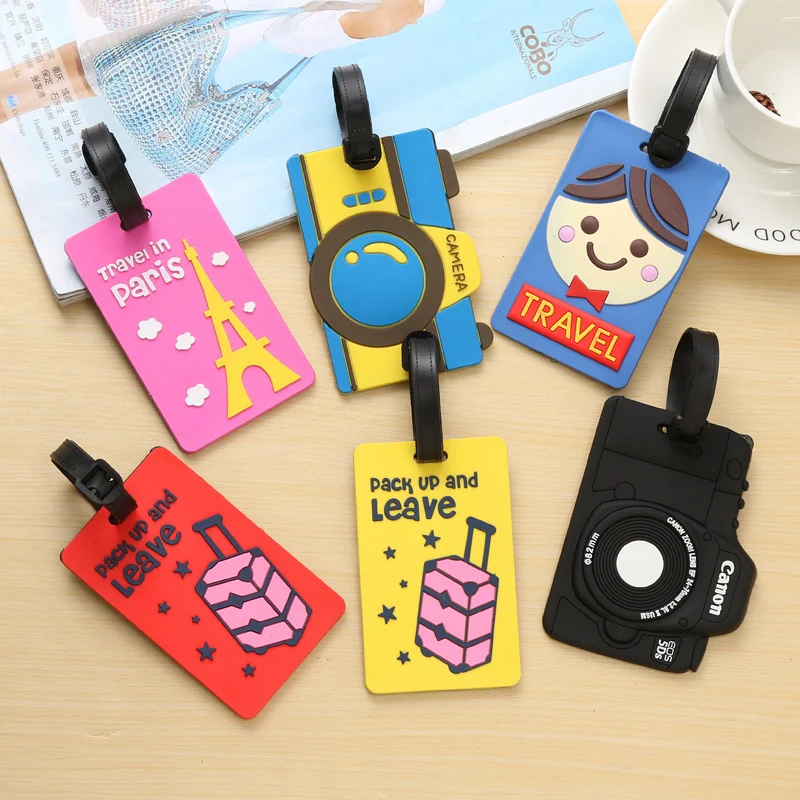 Cartoon Aircraft Card Sleeve PVC Soft Plastic Luggage Tag 
