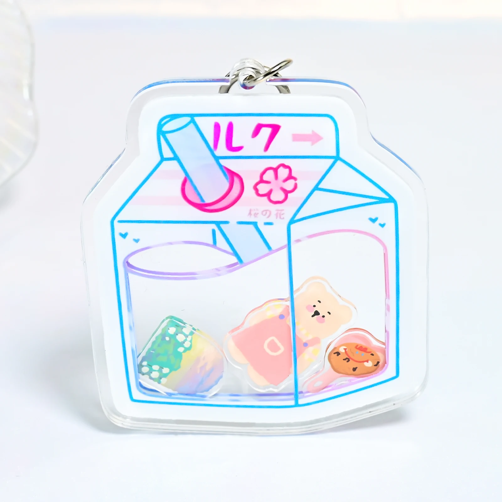 Acrylic Milk Shaker Keychains 