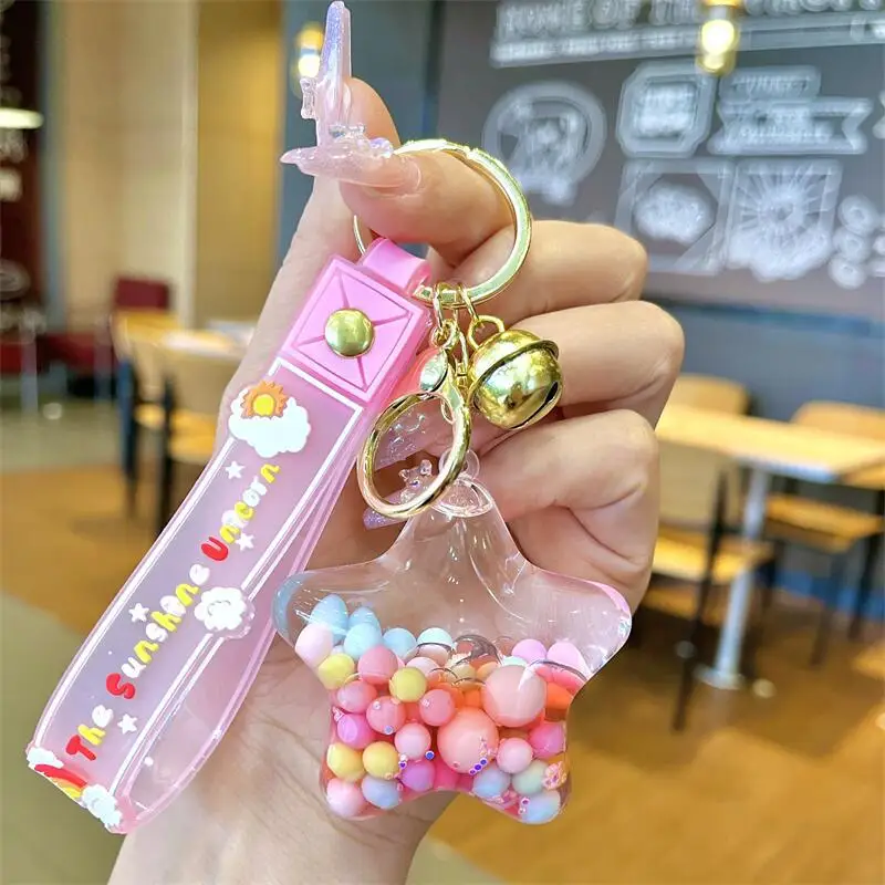 Acrylic Bagpack Pendant Car Key Ring Cute Liquid Lollipop Keychain
