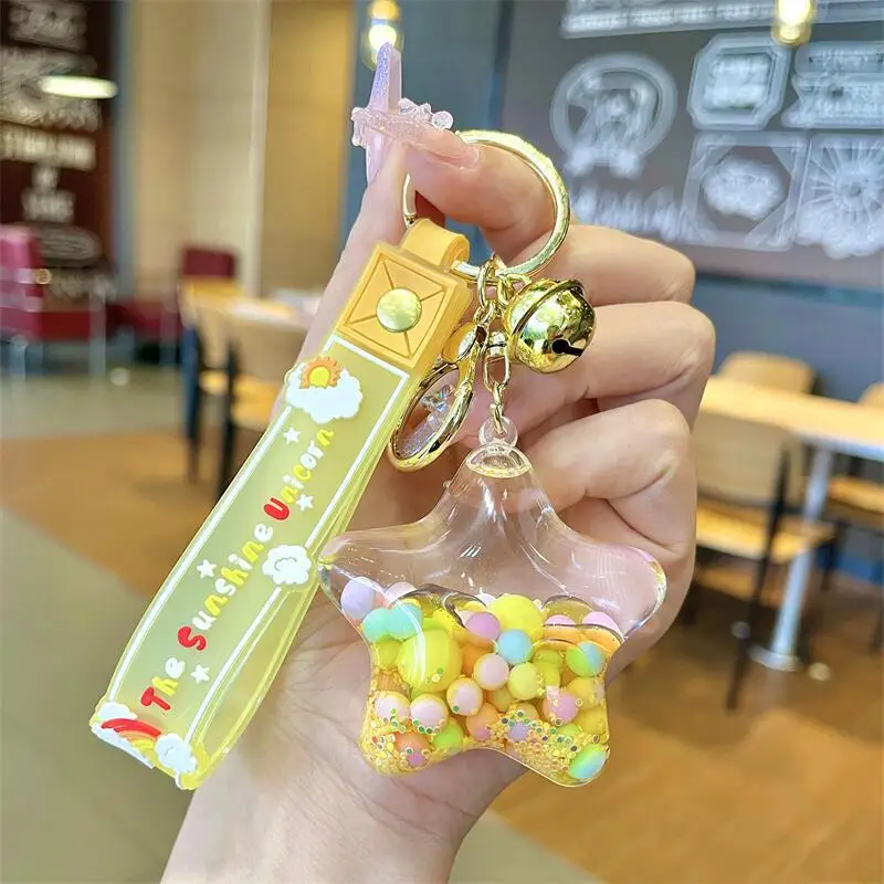 Acrylic Bagpack Pendant Car Key Ring Cute Liquid Lollipop Keychain