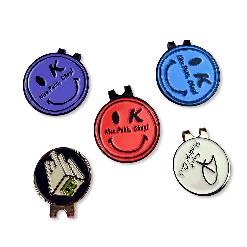  Metal Line Clip Stamp Hat Set Pin Badge  Golf Ball Marker